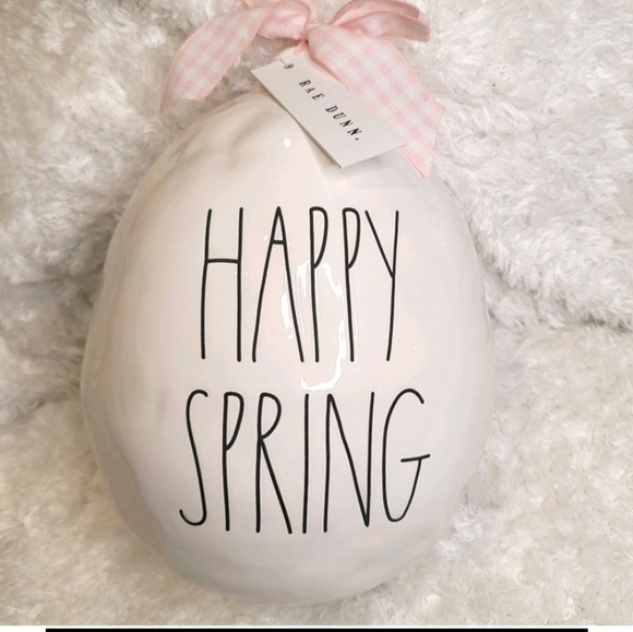 RARE RAE DUNN Gigantic Ceramic Easter, Spring Egg and Happy Easter Egg bundle - Picture 4 of 16